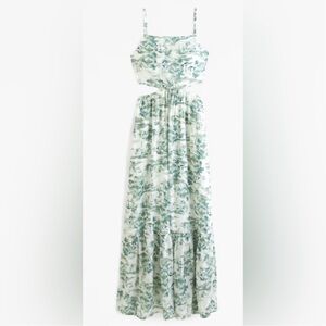 Abercrombie & Fitch White and Green Floral Maxi Dress
